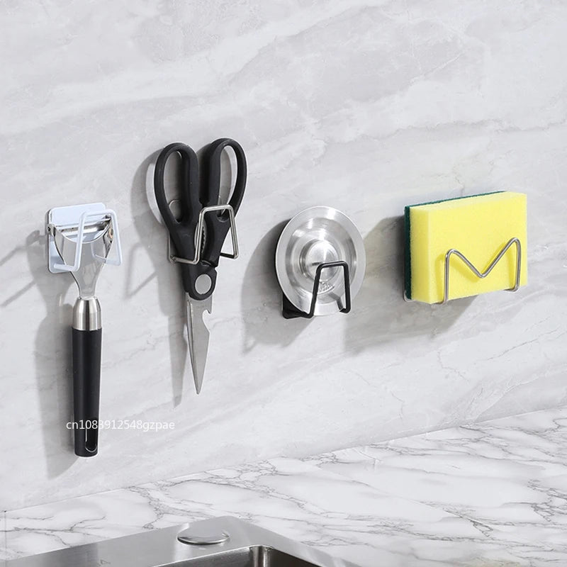 Stainless steel sponge holder for sink – Wall mounting without drilling