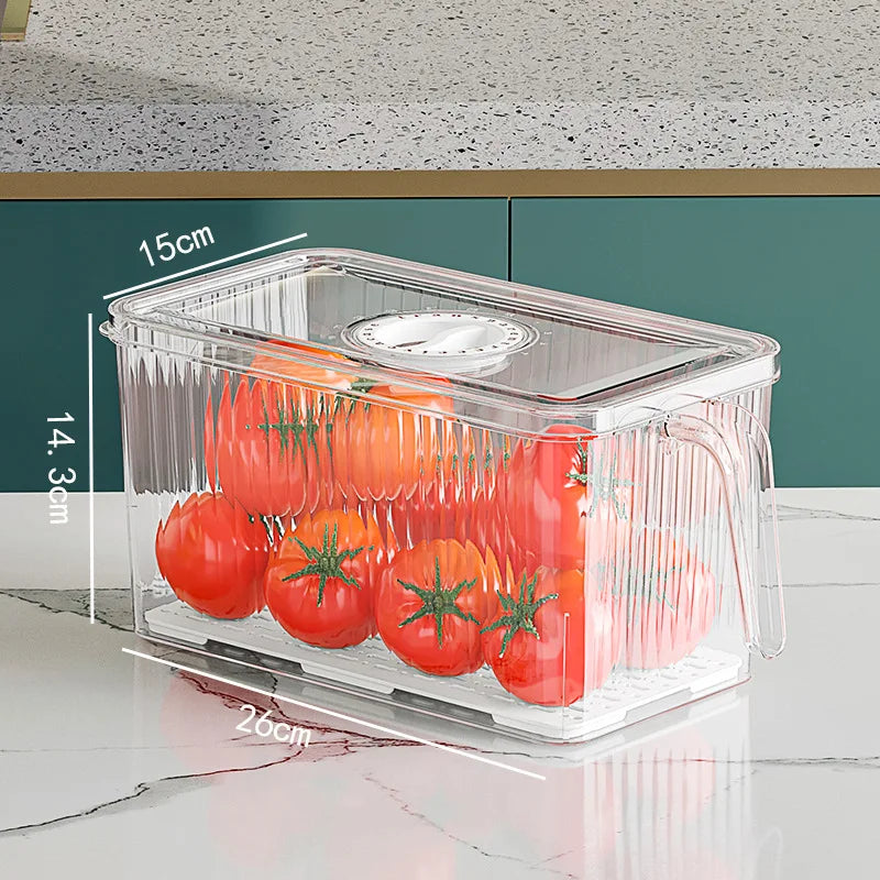 Konco Stackable Refrigerator Storage Container with Airtight Lid and Fresh Timer
