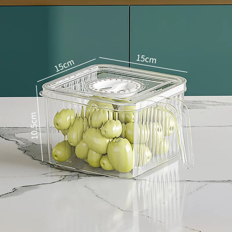 Konco Stackable Refrigerator Storage Container with Airtight Lid and Fresh Timer