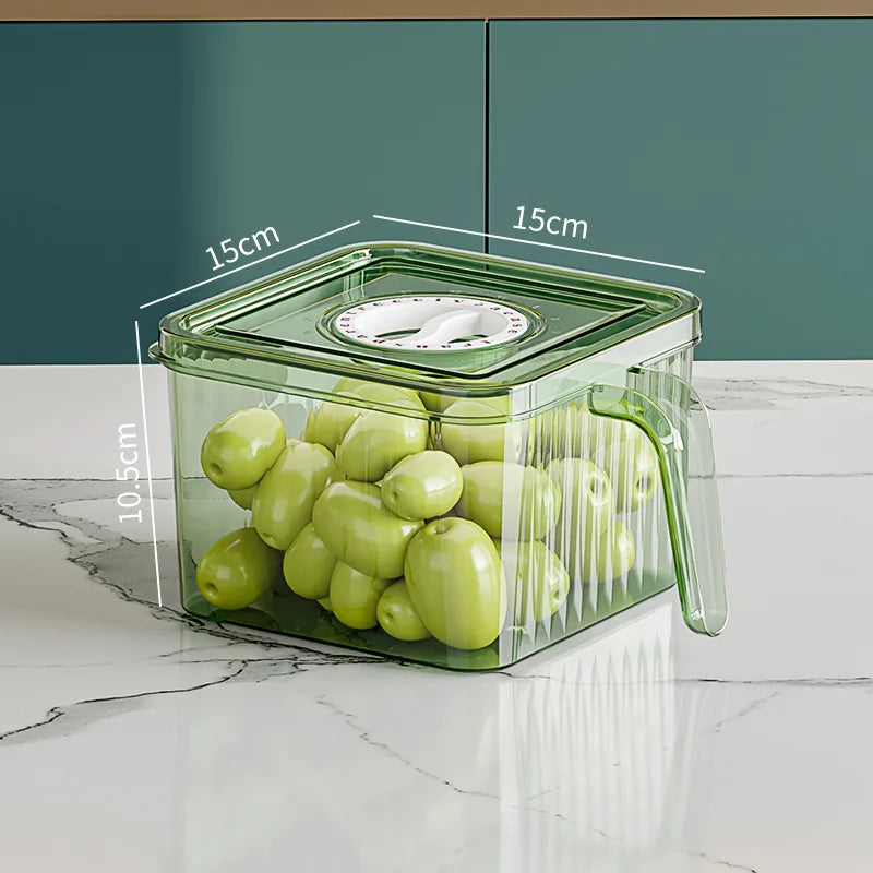 Konco Stackable Refrigerator Storage Container with Airtight Lid and Fresh Timer