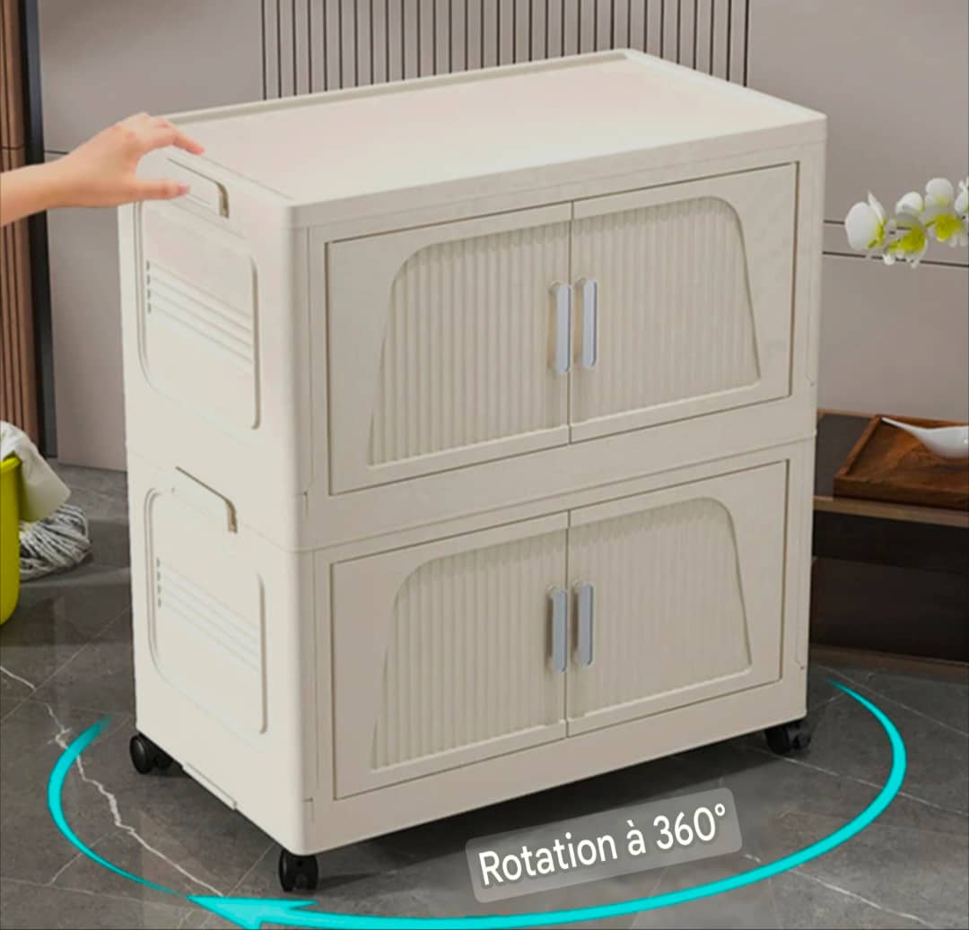 FoldyBox – Boîte de rangement pliable grande capacité avec couvercle translucide