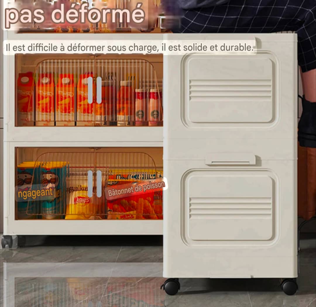 FoldyBox – Boîte de rangement pliable grande capacité avec couvercle translucide