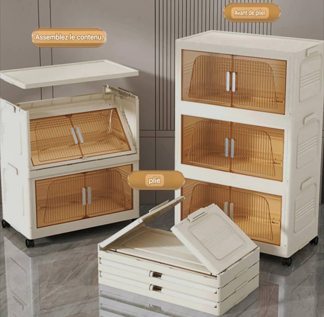 FoldyBox – Large capacity foldable storage box with translucent lid 